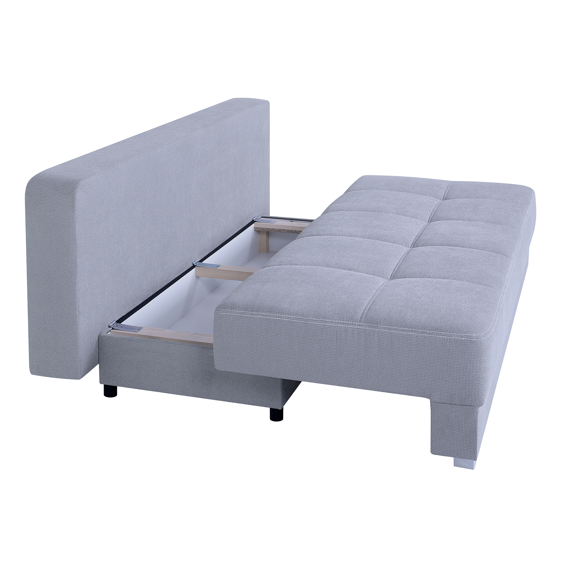 Schlafsofa - grau - mit Staukasten - Dauerschläfer