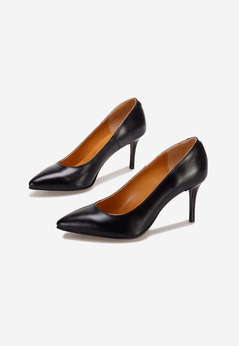 Chaussures stiletto en cuir noirs Zigrida