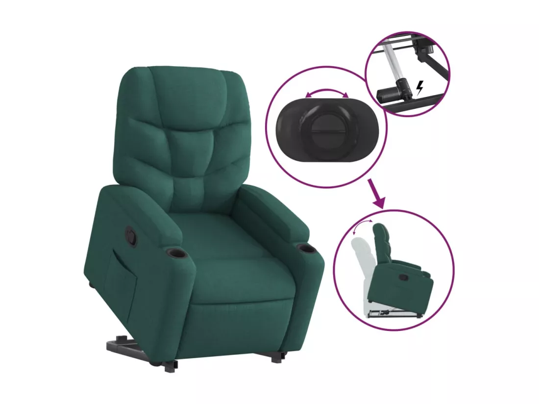 Fauteuil inclinable vert foncé tissu