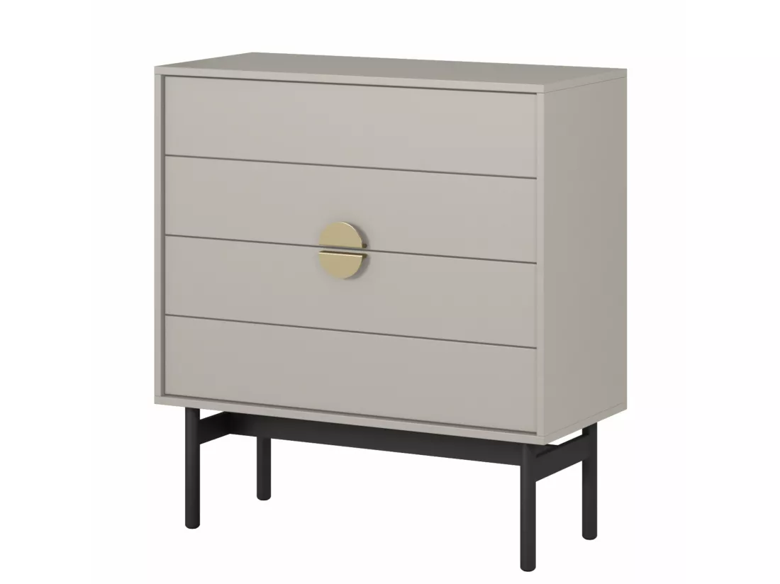 Commode à tiroirs - 85 cm - taupe (gris-beige) - STOON