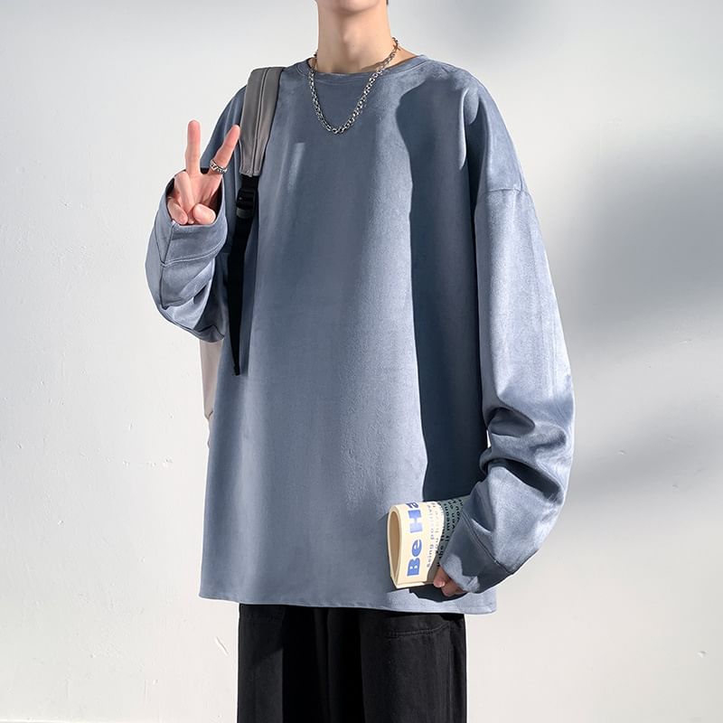 Dandyluxe - Effen oversized sweatshirt met ronde hals