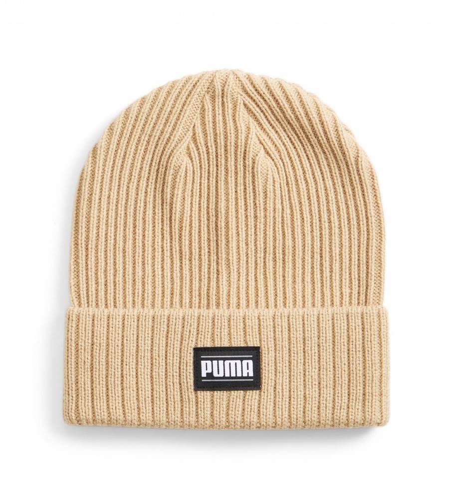 Gorro Puma com punho canelado clássico, cor areia, tamanho adulto (INT)