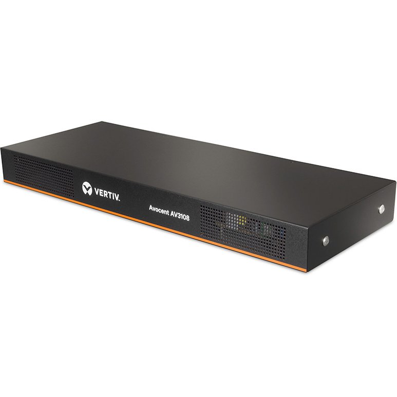 Vertiv Avocent AV 3108 commutateur écran, clavier et souris Grille de montage Noir