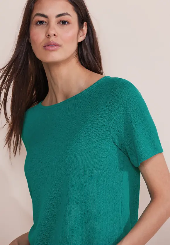 Shirt im Strick Look - intense aqua