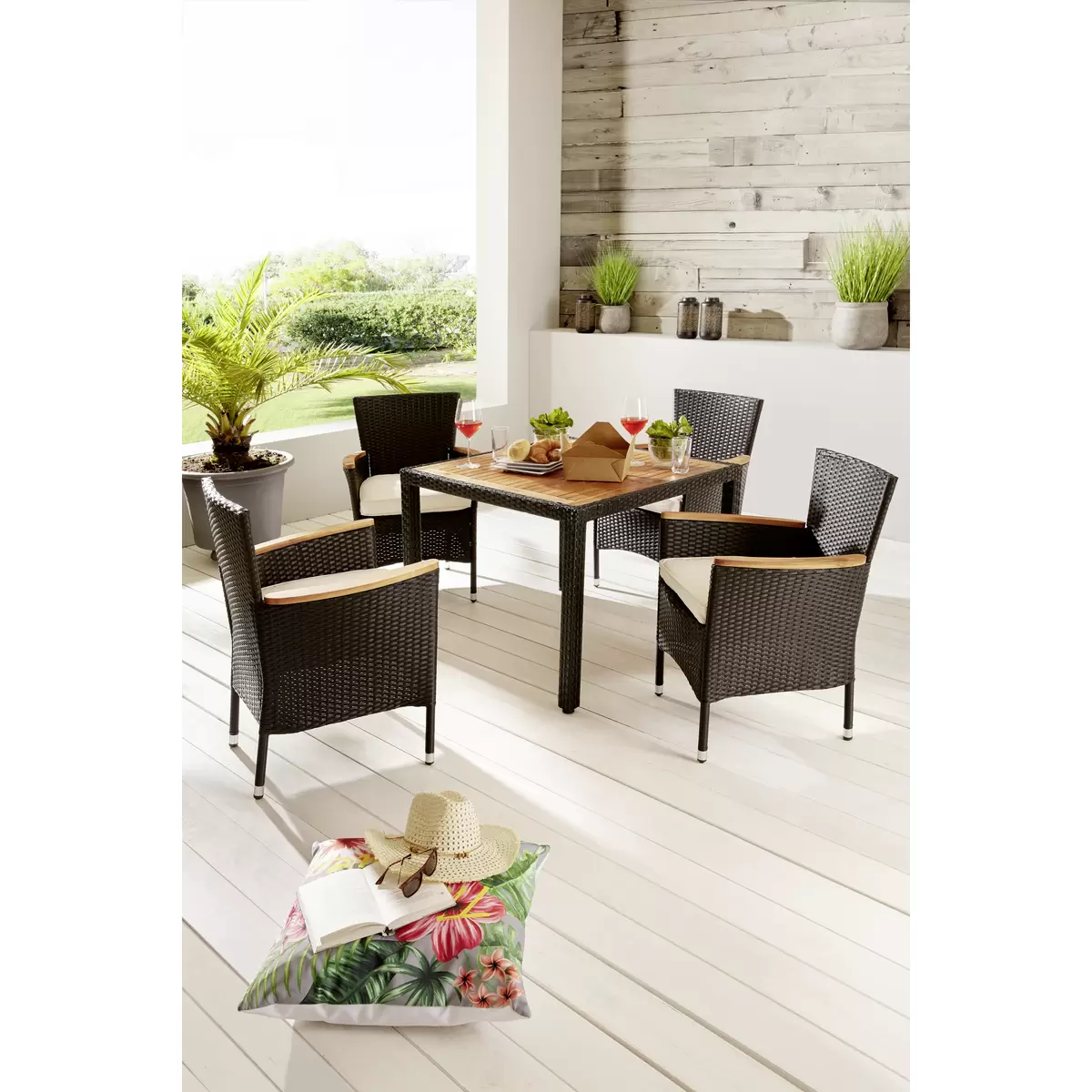 James Wood Gartengarnitur Moa 5-Teilig schwarz,braun,beige