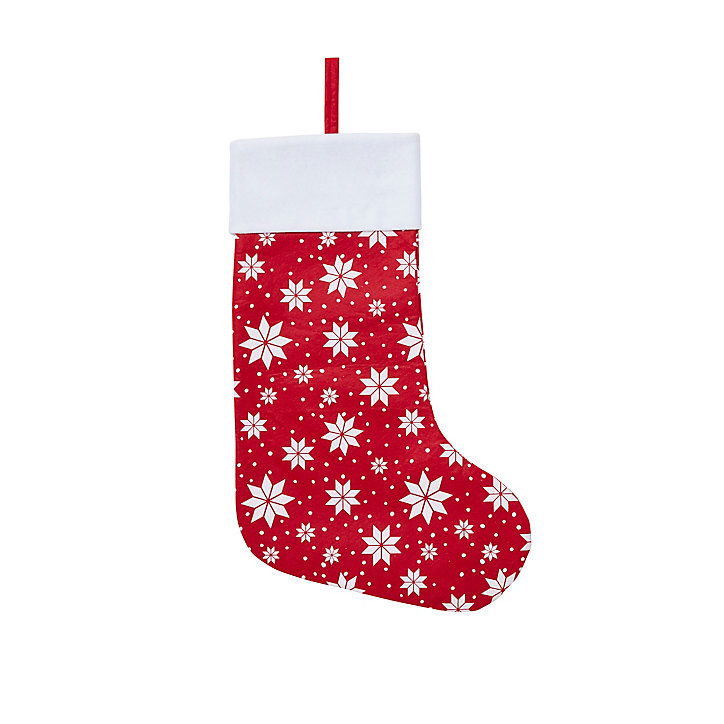 Chaussette rouge étoile blanche