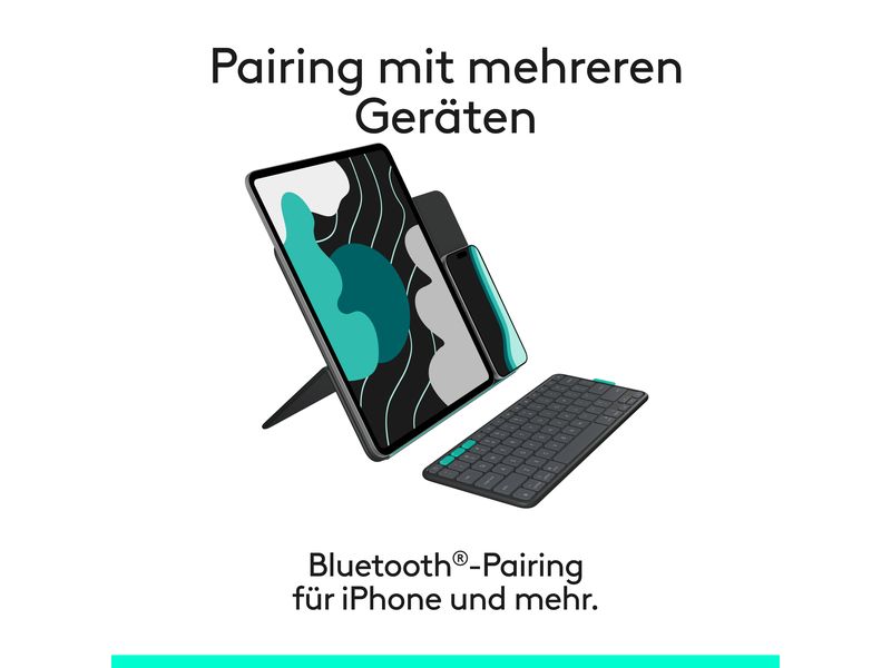 Logitech Tablet Tastatur Cover Flip Folio iPad Pro & Air13 Vielseitiges iPad Cover mit verstaubarer Tastatur