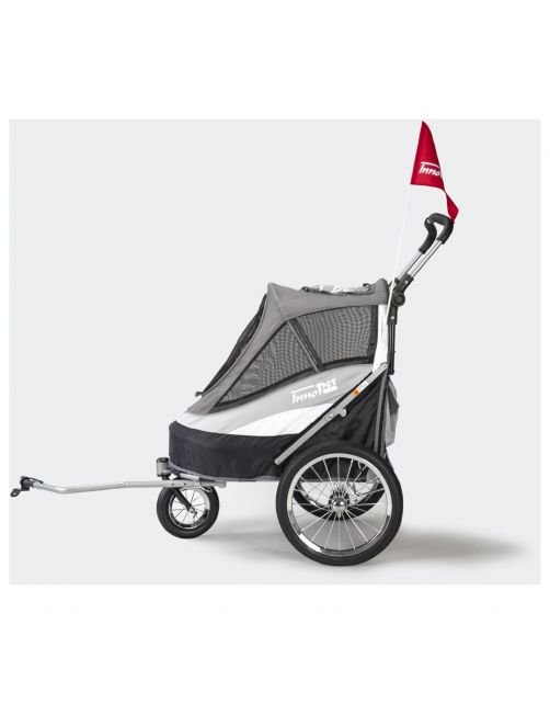 Innopet Sport Dog Trailer De Luxe - Hondenfietskar - 86x60x112 cm Grijs Zwart