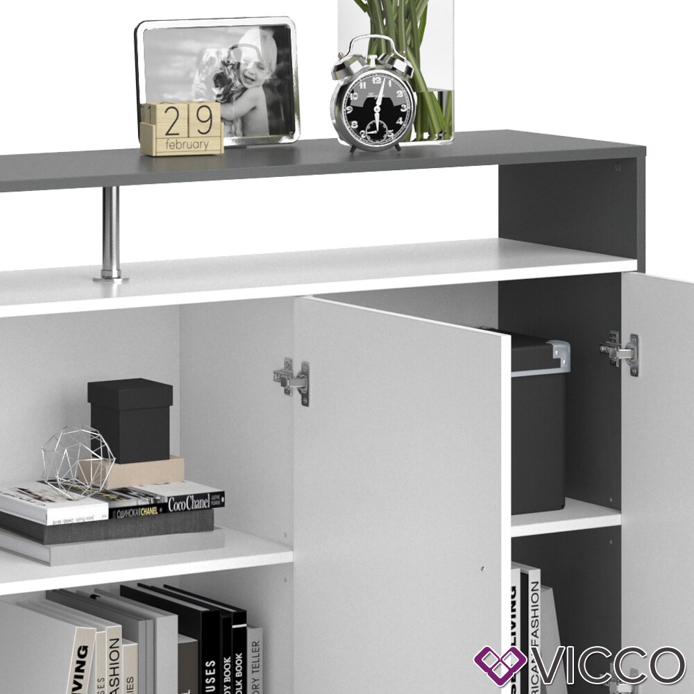 VICCO Sideboard AMATO Kommode Schrank Weiß Anrichte Fernsehschrank TV