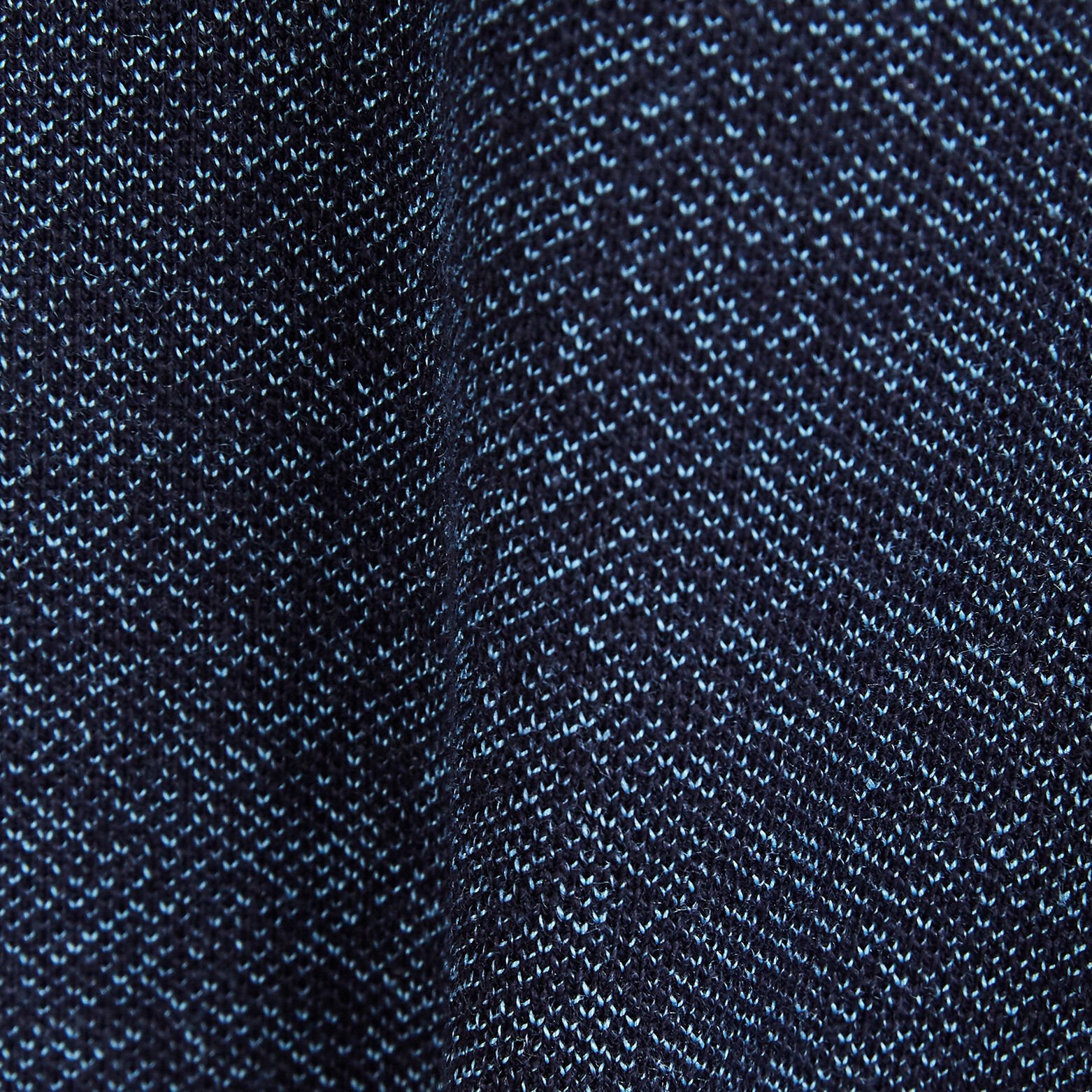 Polo manches longues maille piquée moulinée col ox Bleu foncé