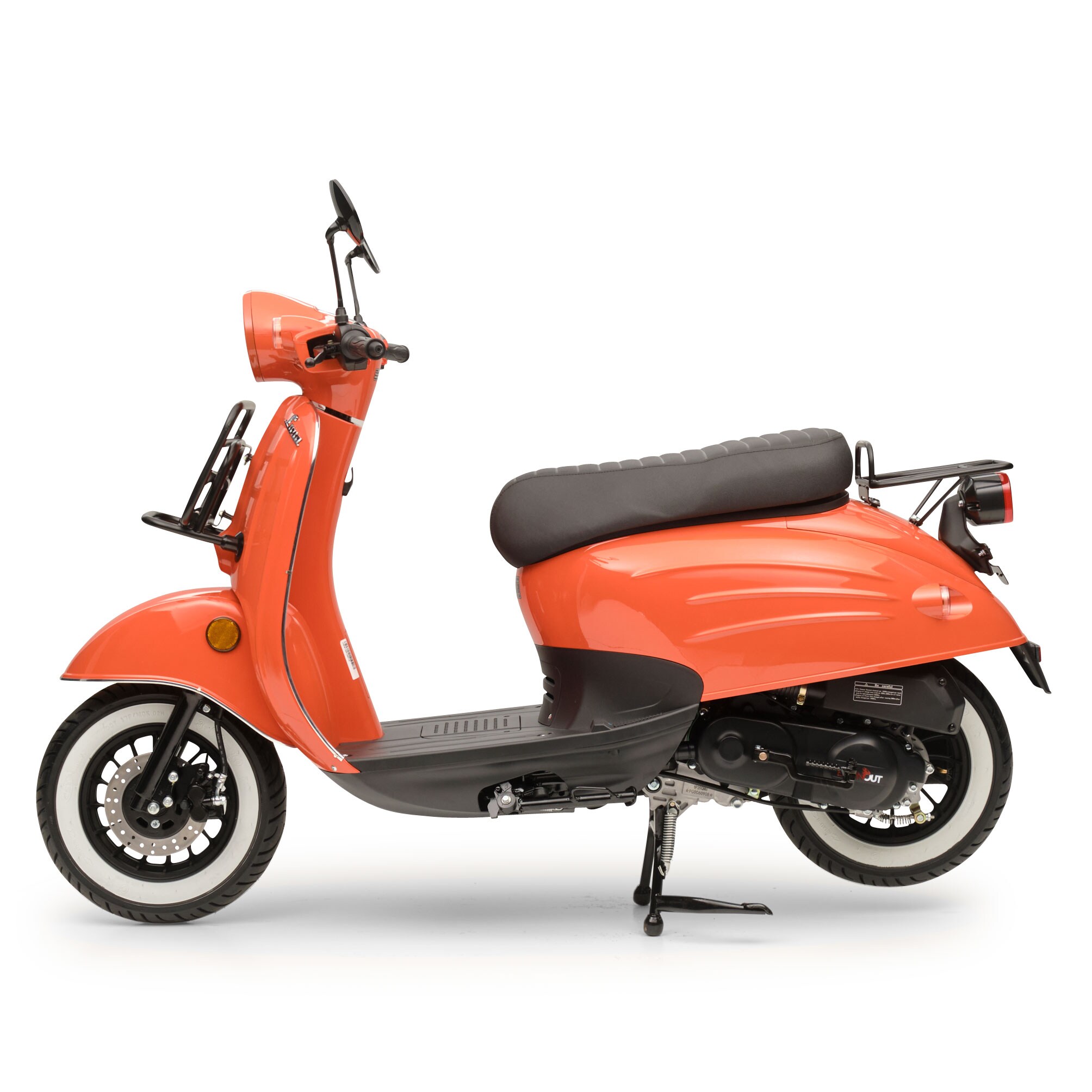 Motorroller Retro Luna Feuerrot 50ccm 45 kmh Moped Scooter