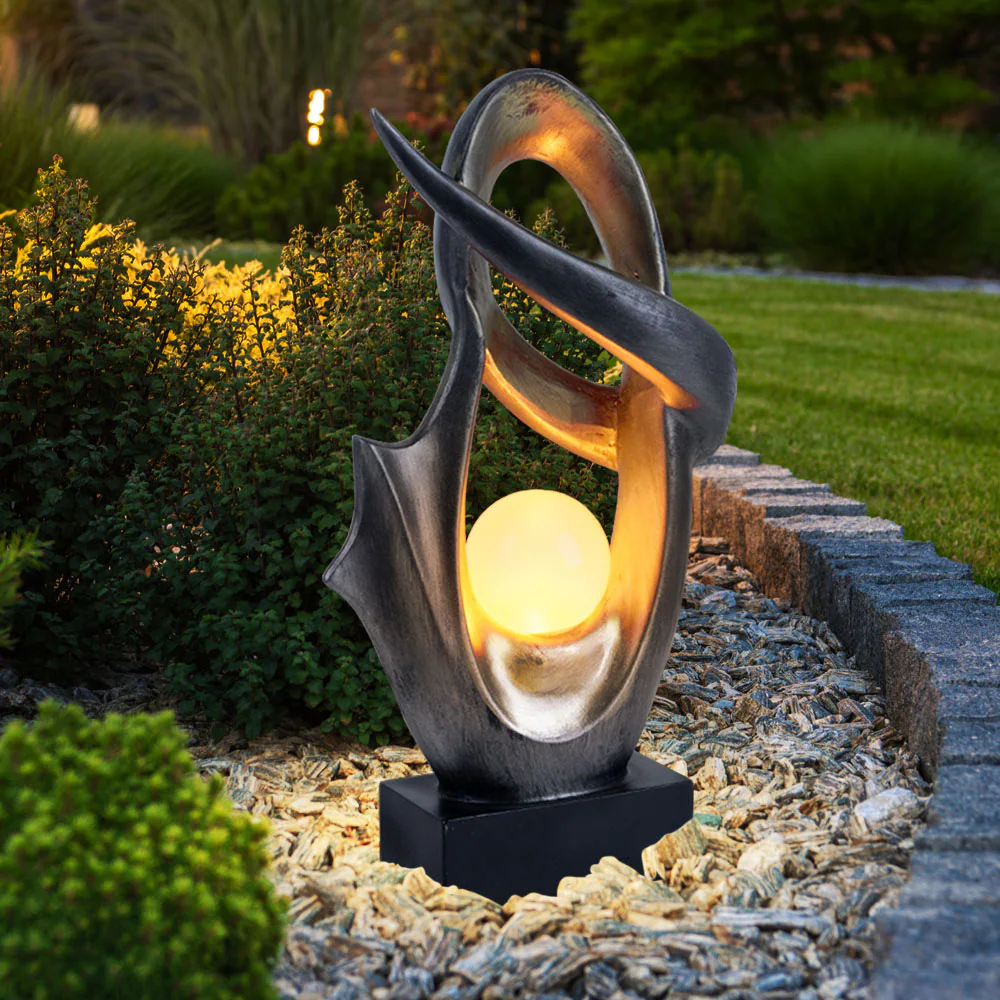LED Solarleuchte, silber, Flacker-Effekt, Glas, Feuereffekt
