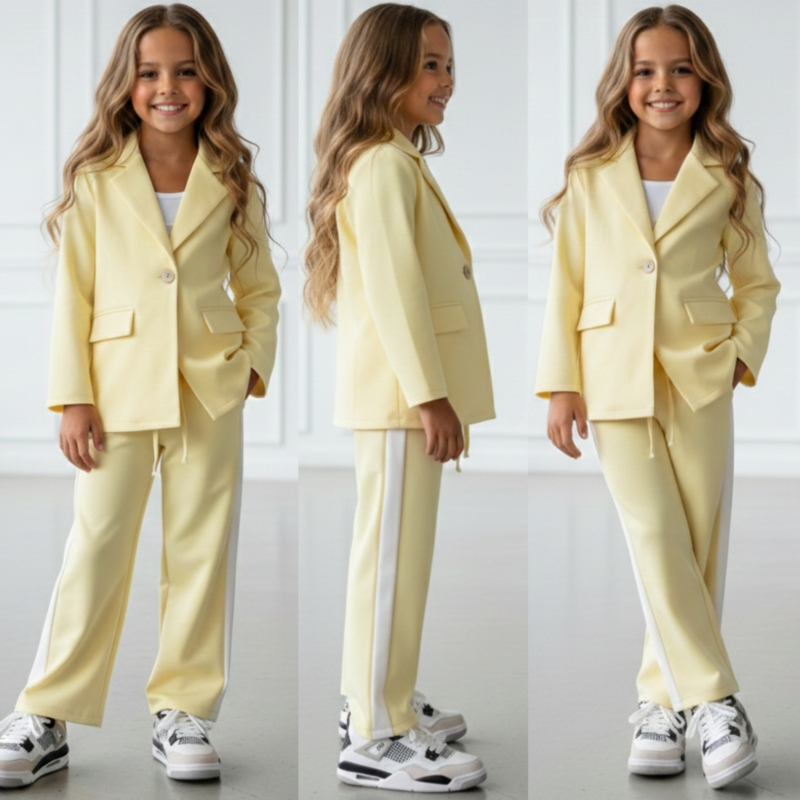 Yellow Chic Lounge Set – Blazer & Jogger