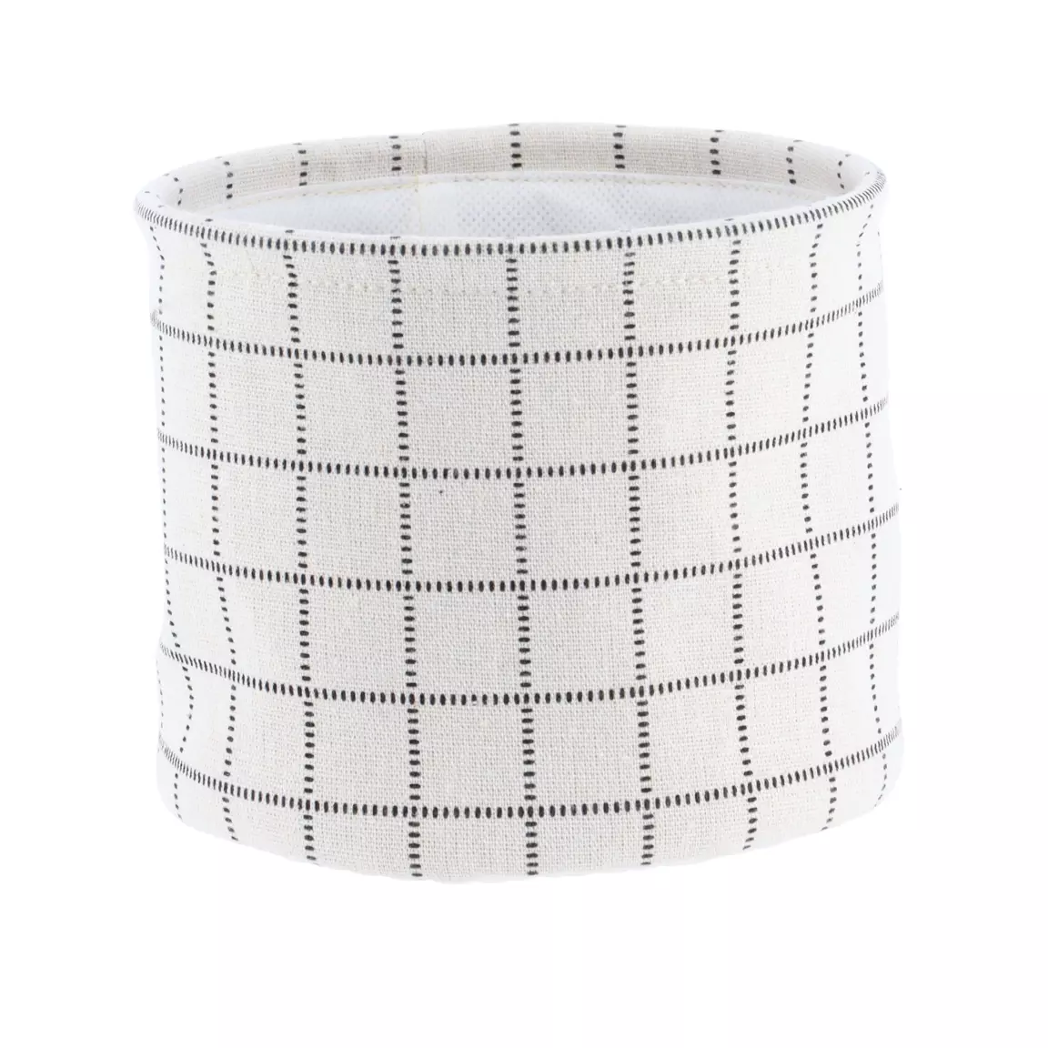 Lot de 3 paniers de rangement (H17 cm) Carreaux Blanc