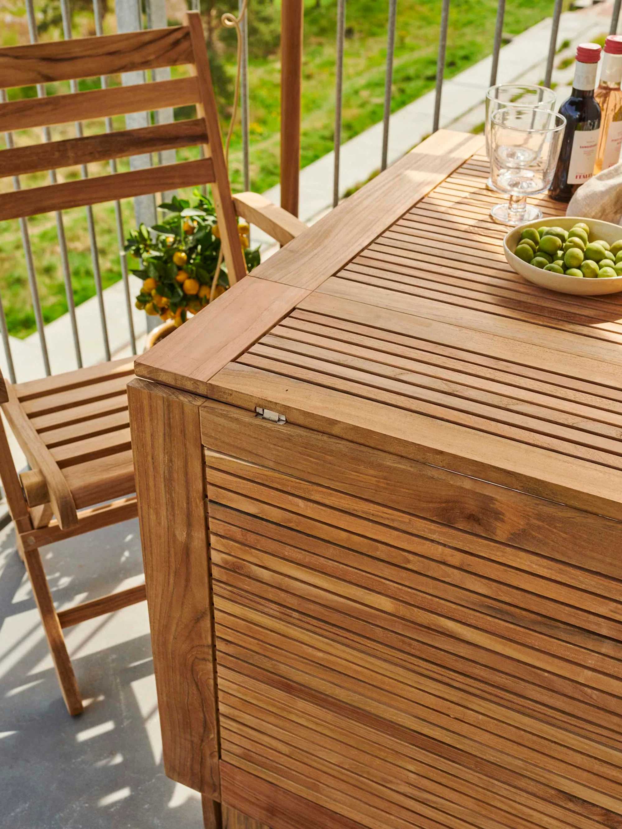 Uitschuifbare teakhouten tuintafel Butterfly