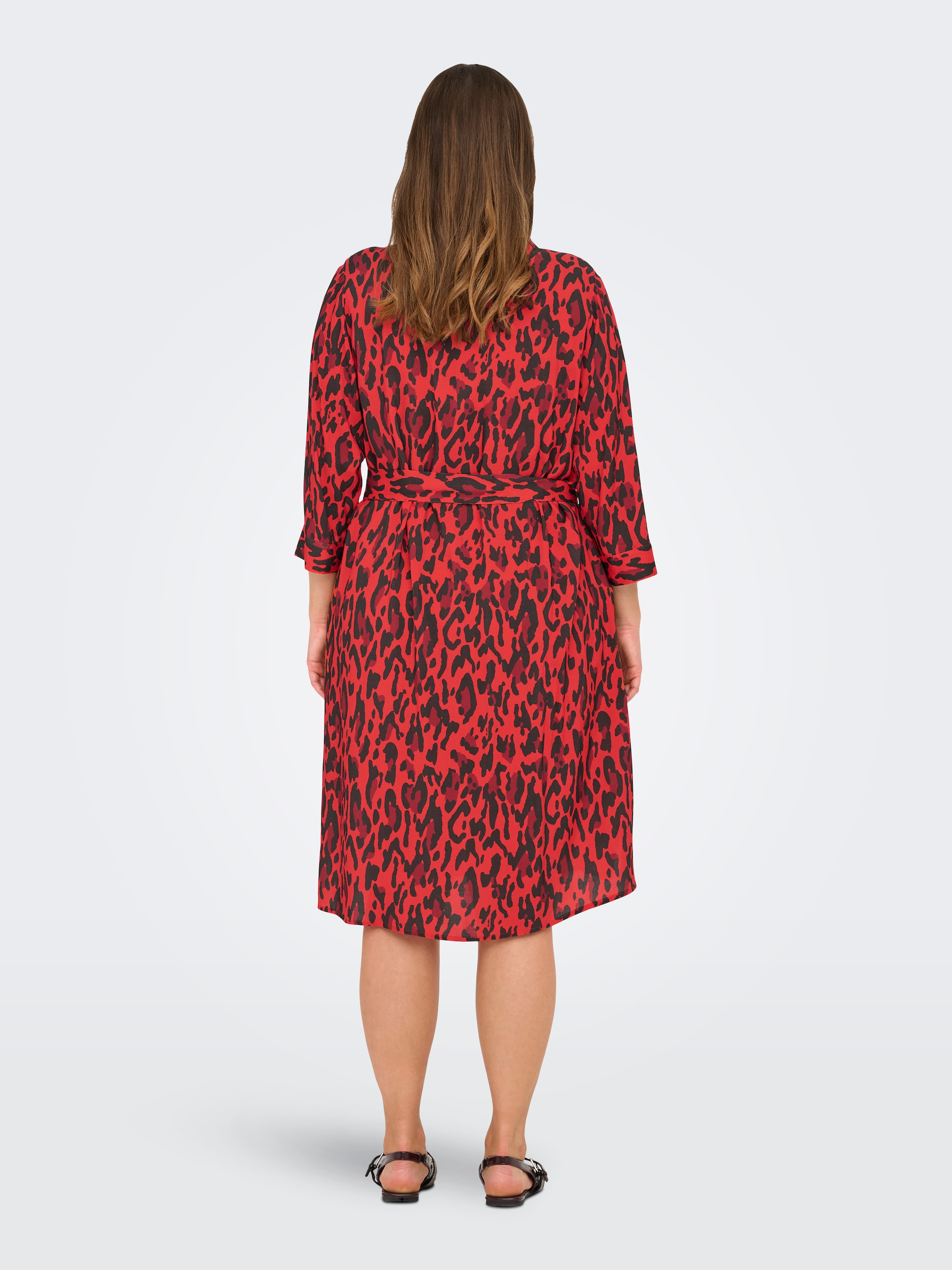 ONLY CARMAKOMA Blusenkleid »CARHARMONY LIFE 3/4 BLK DRESS AOP BS« Sommerkleid