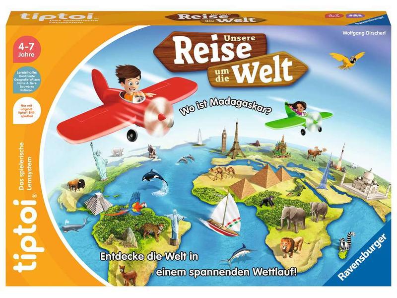 tiptoi Spiel Unsere Reise um die Welt Kooperatives Wettlaufspiel mit unterschiedlichen Schwierigkeitsgraden