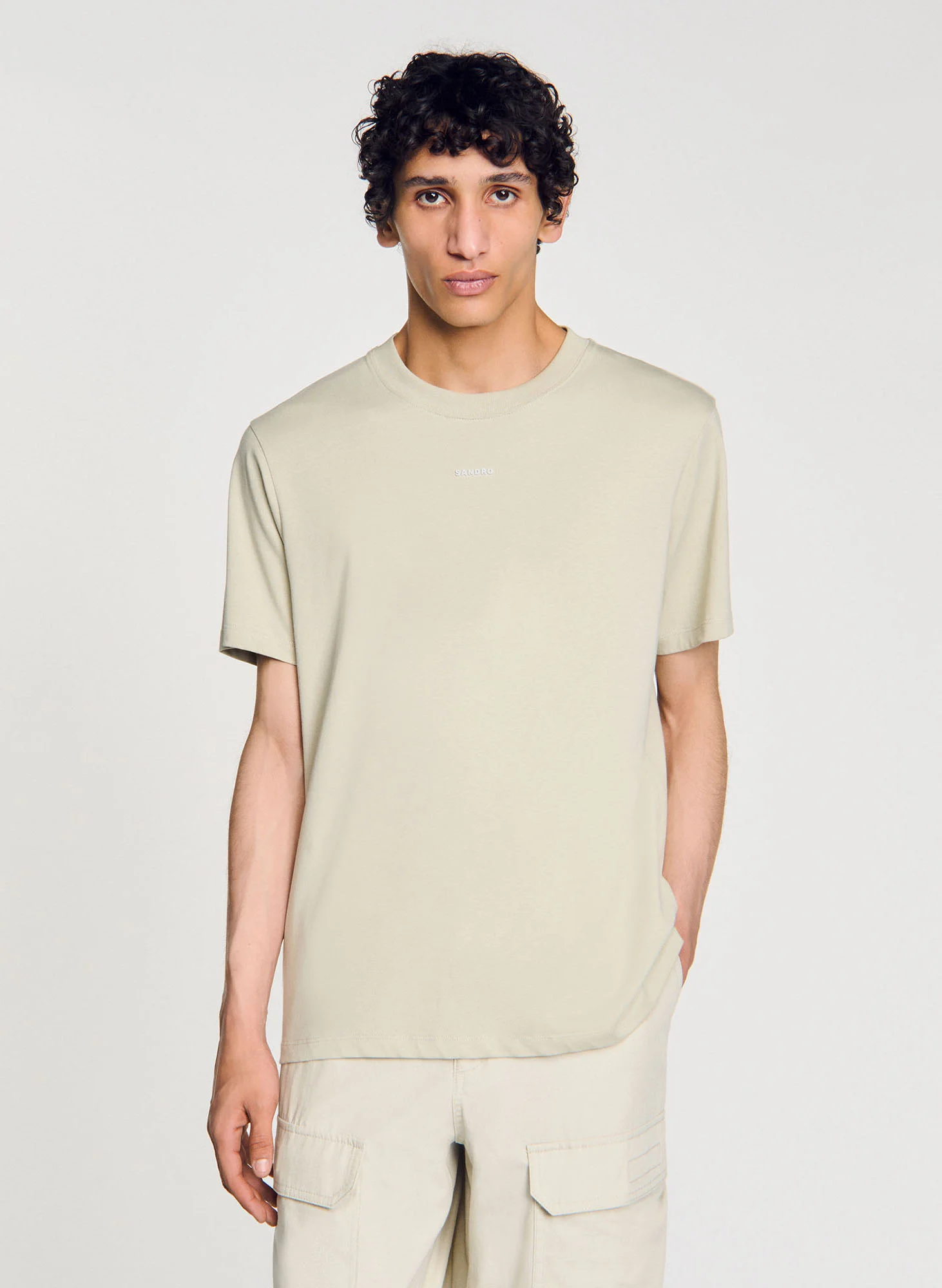 Tee-shirt droit en coton | Kaki