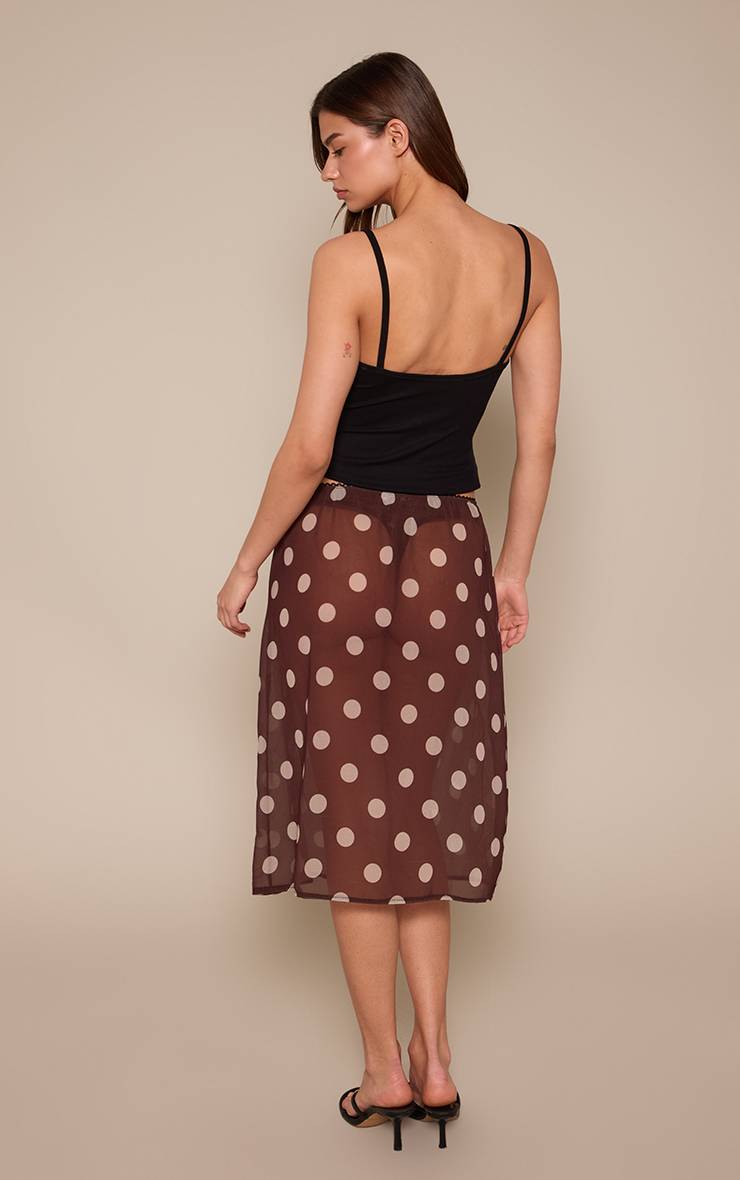 Deep Chocolate Jupe Midi En Mousseline