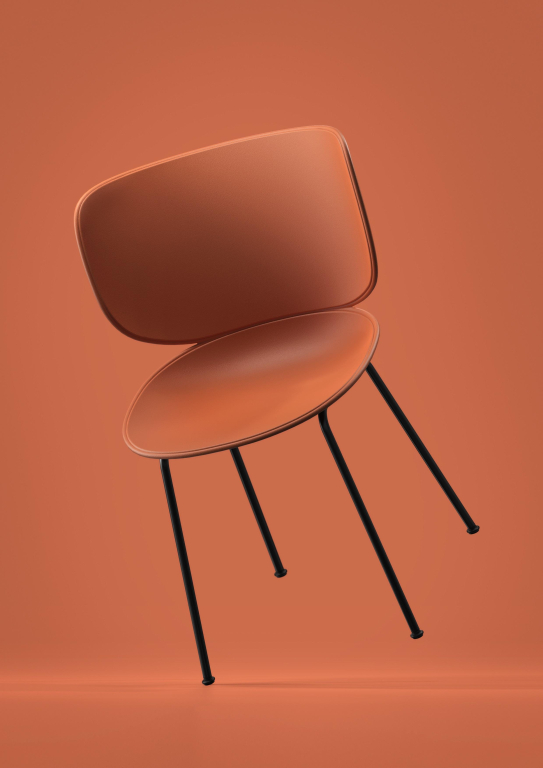 Moooi Hana eetkamerstoel set van 2 zwart onderstel Concrete Grey