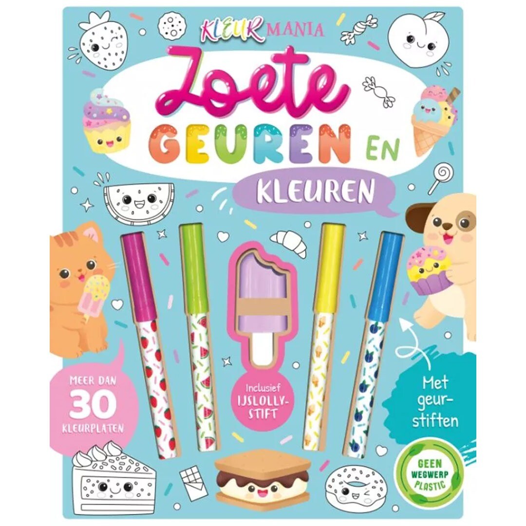 Uitgeverij rebo kleurboek kleurmania zoete geuren en kleuren