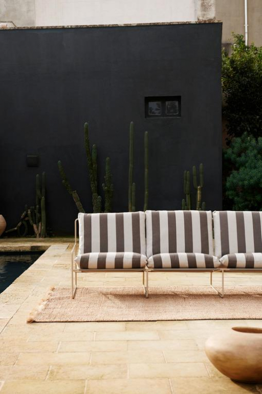 Ferm Living Desert 3-zits loungebank Black/Docle