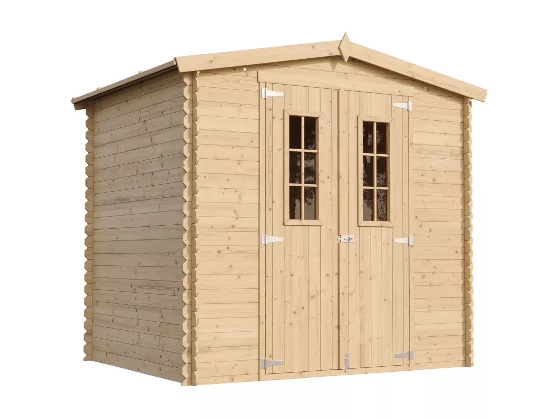 Abri de jardin en bois AVEC SOL TRAITÉ - I236xL226xH218 cm/ 4.33 - TIMBELA M369C+M369G