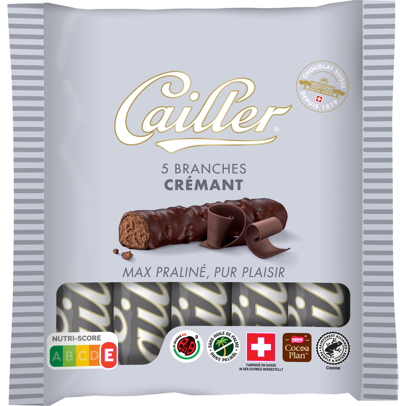 Cailler Branches S Schokoladenriegel Crémant, 23 g, 5 Stück