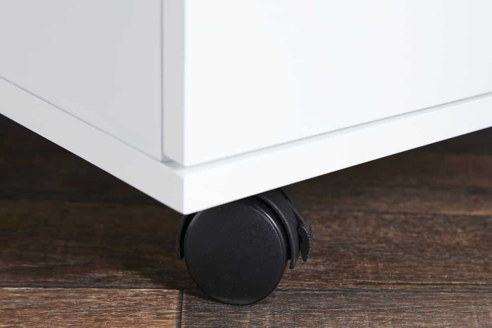 Moderner Rollcontainer BIG DEAL 45cm weiß Hochglanz 3 Schubladen
