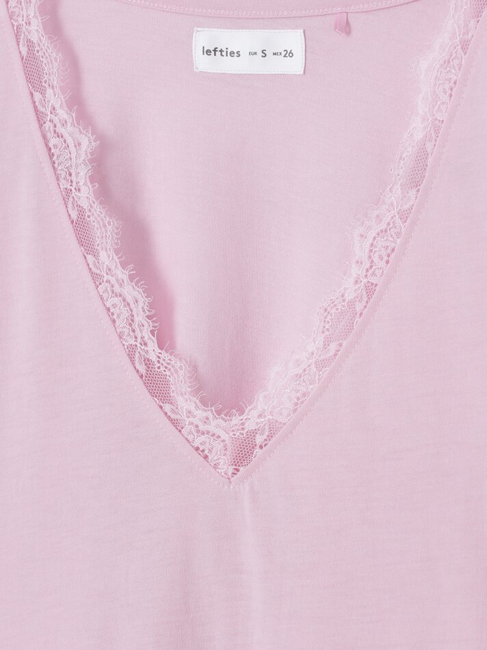 Blusa de pijama de renda - Rosa
