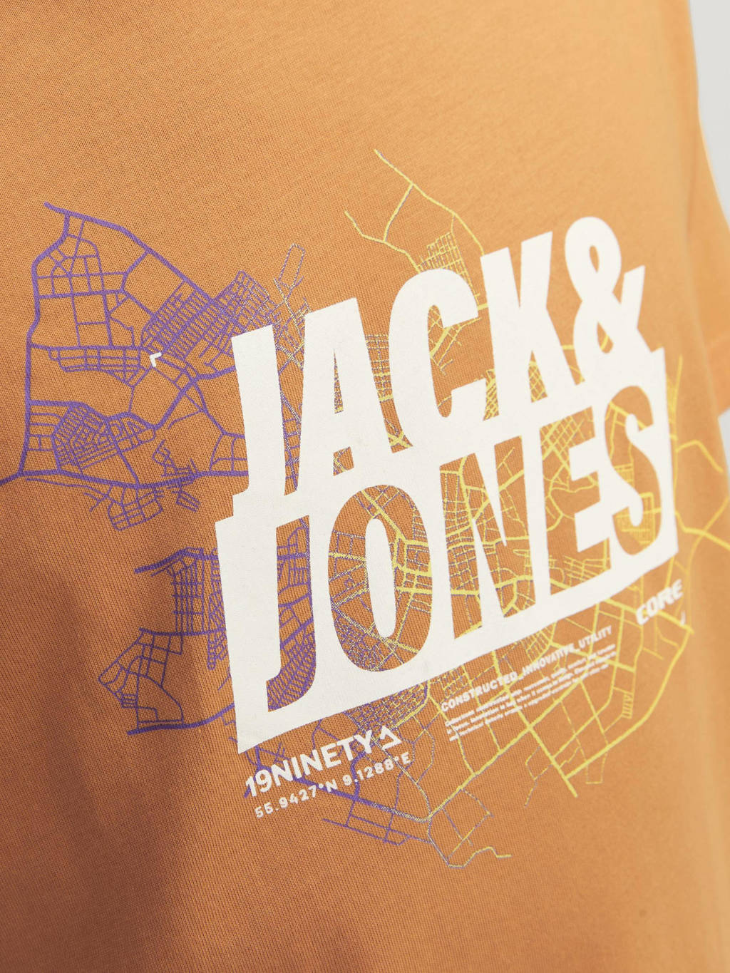 JACK & JONES T-shirt JCOMAP met printopdruk oranje