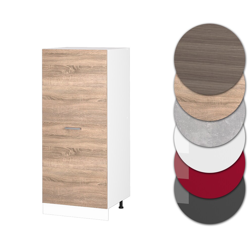 Vicco Backofenumbauschrank Küchenschrank Küchenzeile R-Line 60 cm Weiß Sonoma große Tür