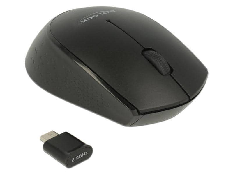 Delock Mobile Maus 12526 USB Type-C kabellos Kompakte Wireless-Maus mit USB-C-Empfänger