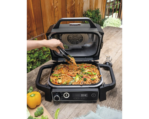 Ninja Woodfire Outdoor Elektrische Grill Heteluchtfriteuse Rookoven, 6 Kookfuncties, 2,4 kW Model OG701