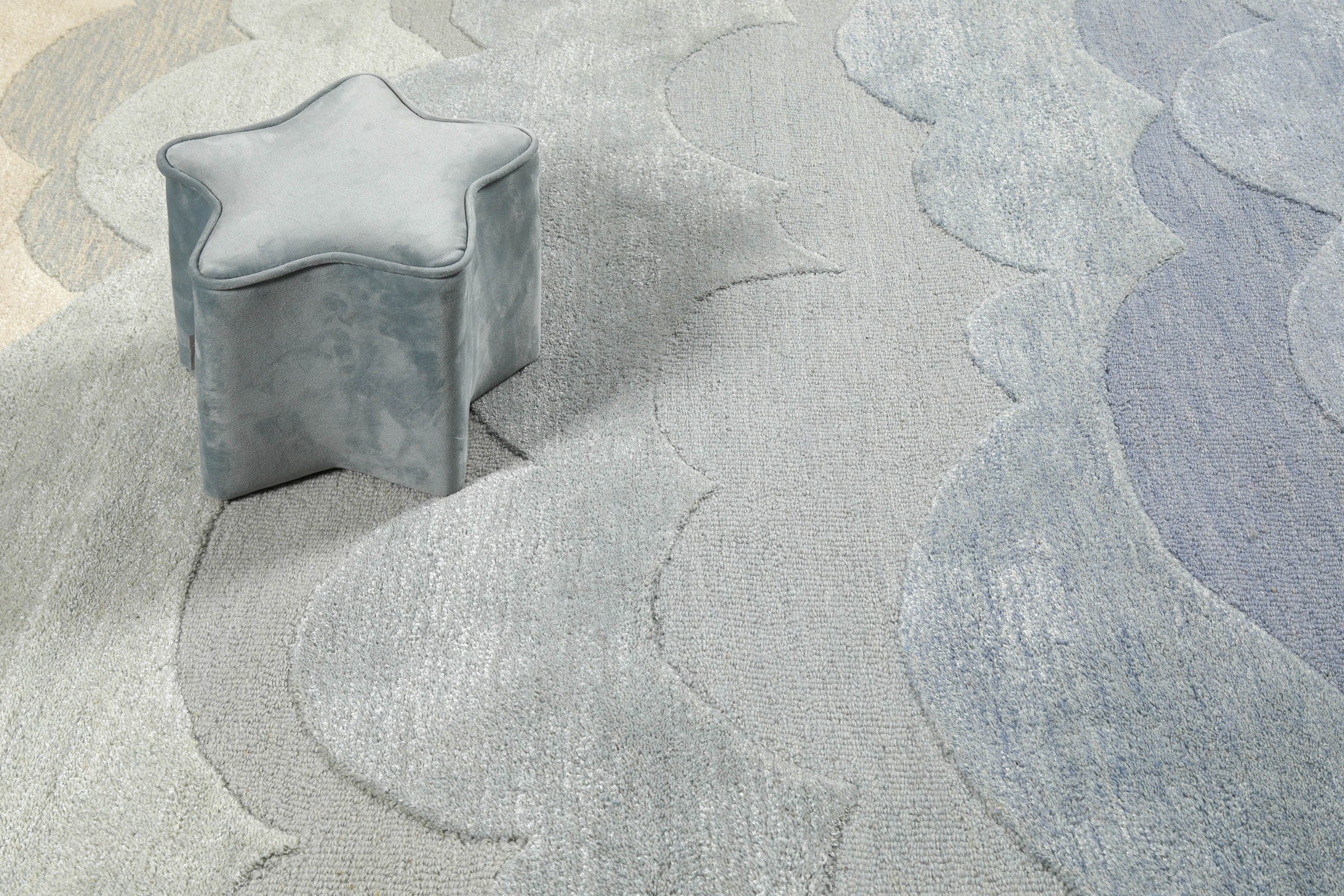 SMART KIDS Kinderteppich »Mika« rechteckig 1,2 mm Höhe aus Naturfasern, dezentes Wolken-Motiv, pastellfarben, Kinderzimmer