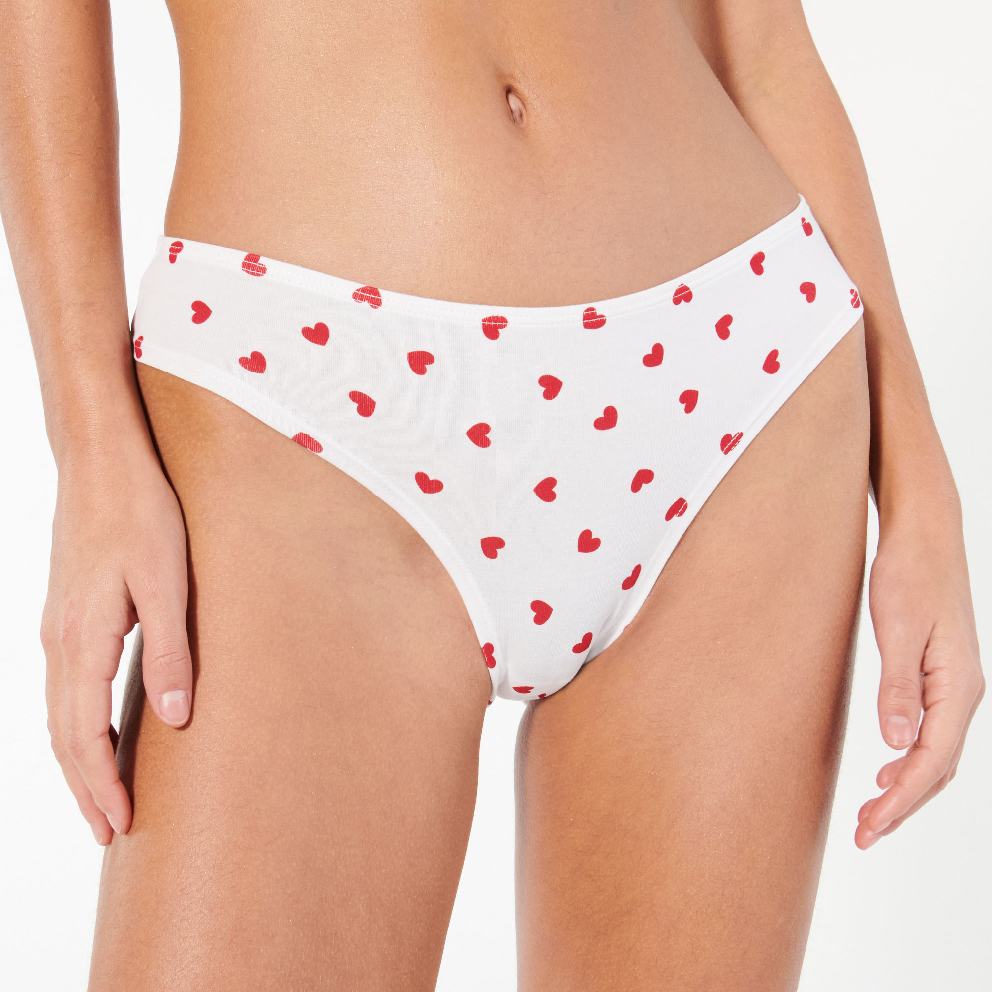 Lot de 3 culottes à motifs coeurs en coton
