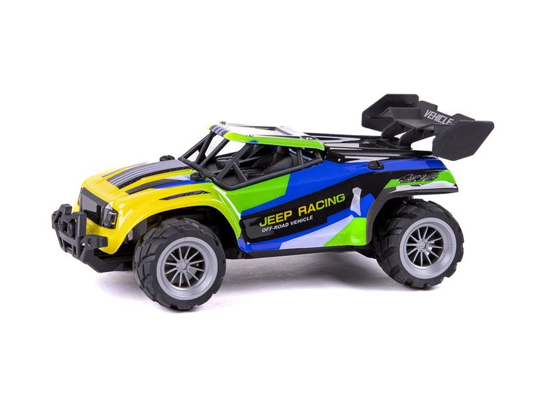 TEC-TOY Buggy Jeep Racing Blau/Grün, 1:18 Akku-Betriebenes RC Auto für Kinder ab 6 Jahren