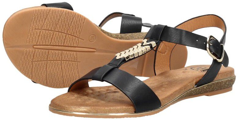 Sub55 Sandalen Plat zwart