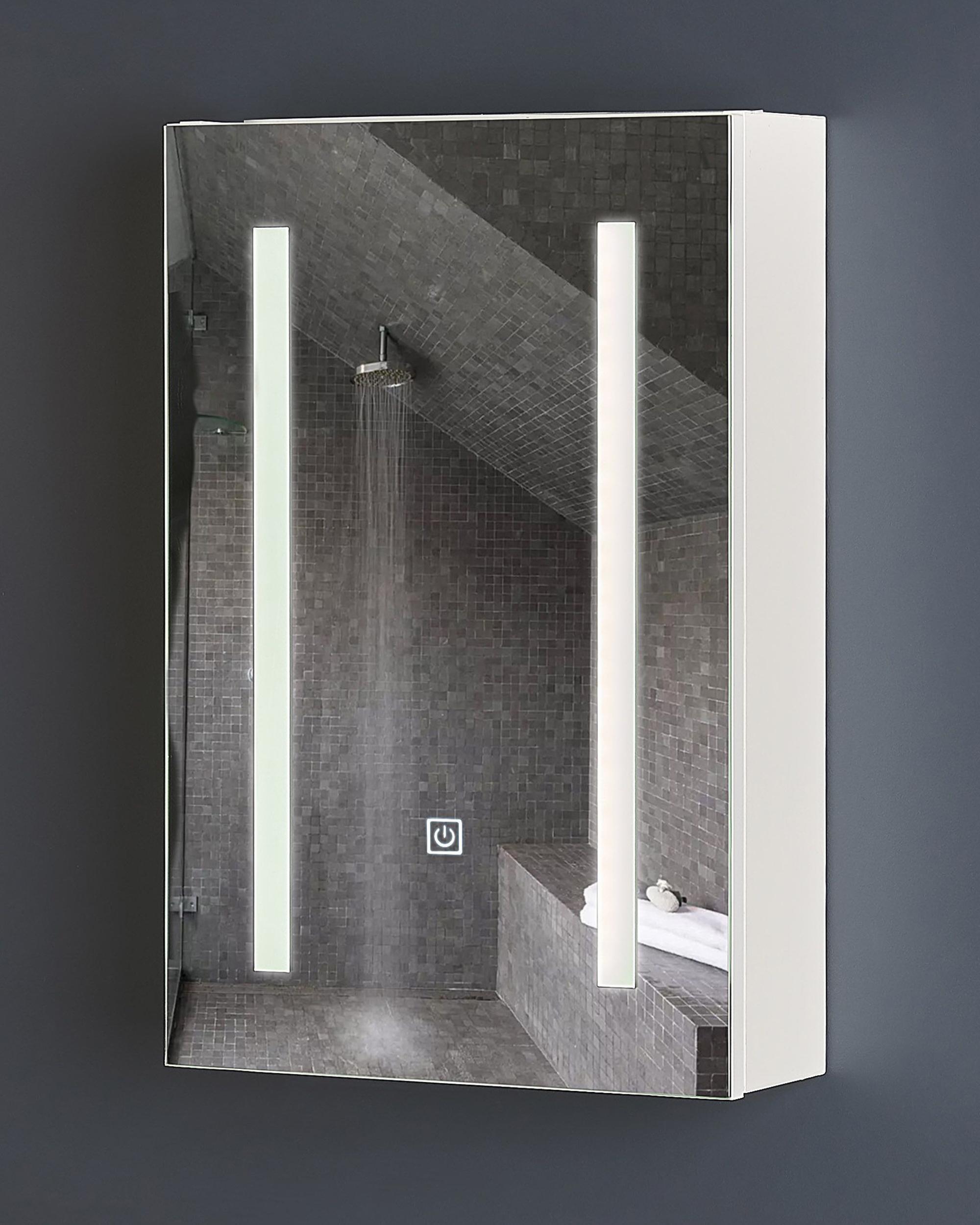Badkamer wandkast met spiegel LED CAMERON 40 cm 60 cm Wit