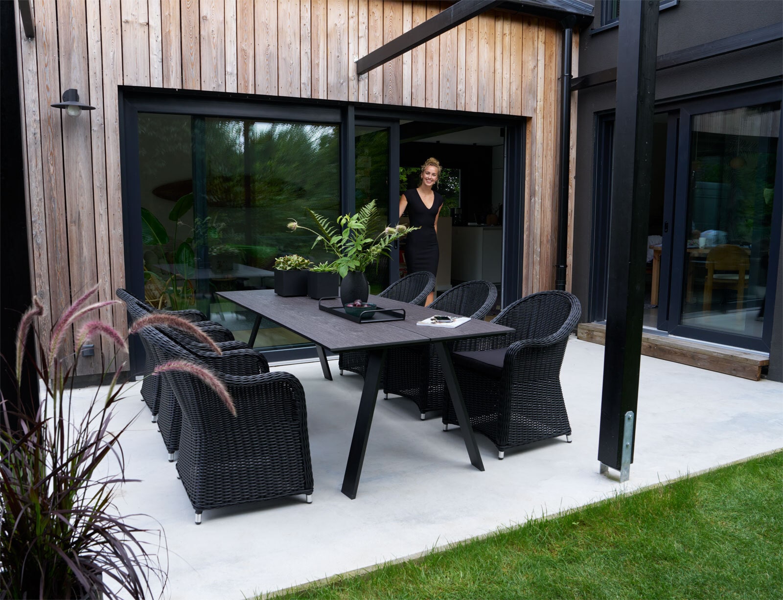 Garden FLAIR Loungesessel Outdoor TINA 2er Set schwarz