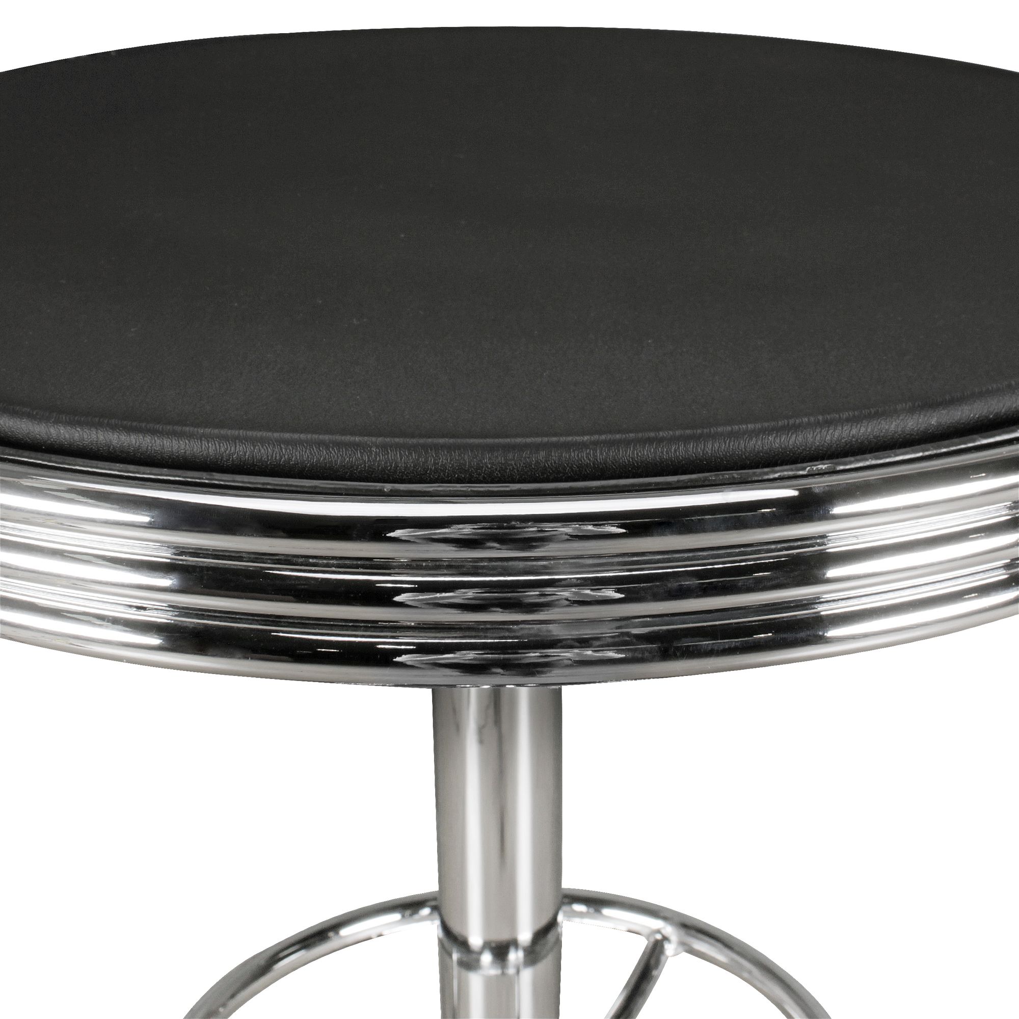 Bartisch Ø 60 cm American Diner Schwarz / Alu Design Bistrotisch Stehtisch rund
