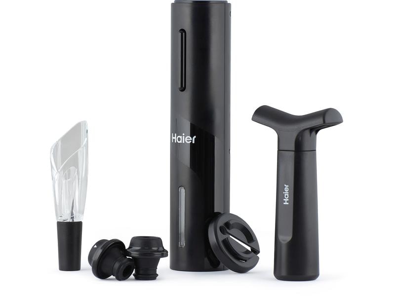 Haier Weinset HAWUKIT06 Schwarz Elektrisches Weinset mit USB