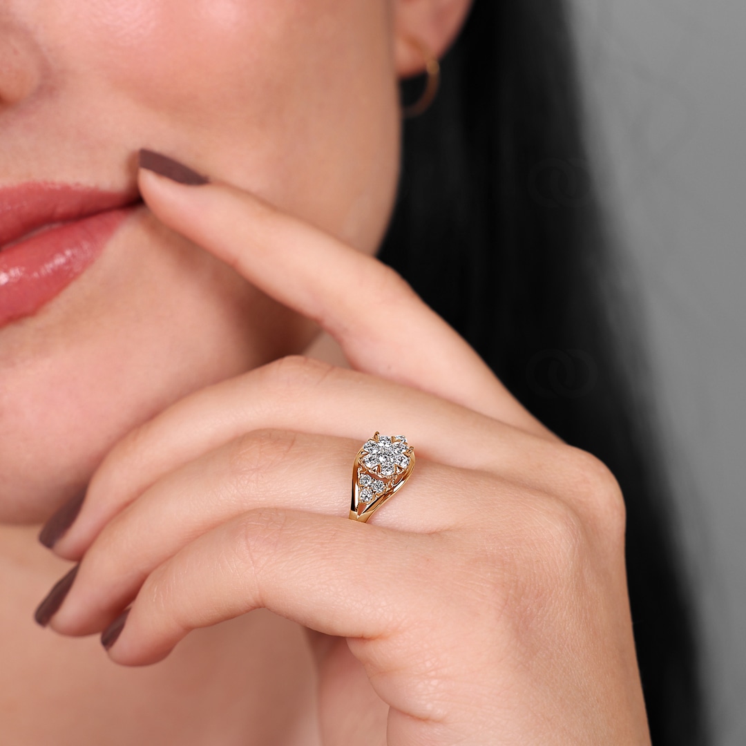 0.49 Karat Diamantring 750/18 K Roségold