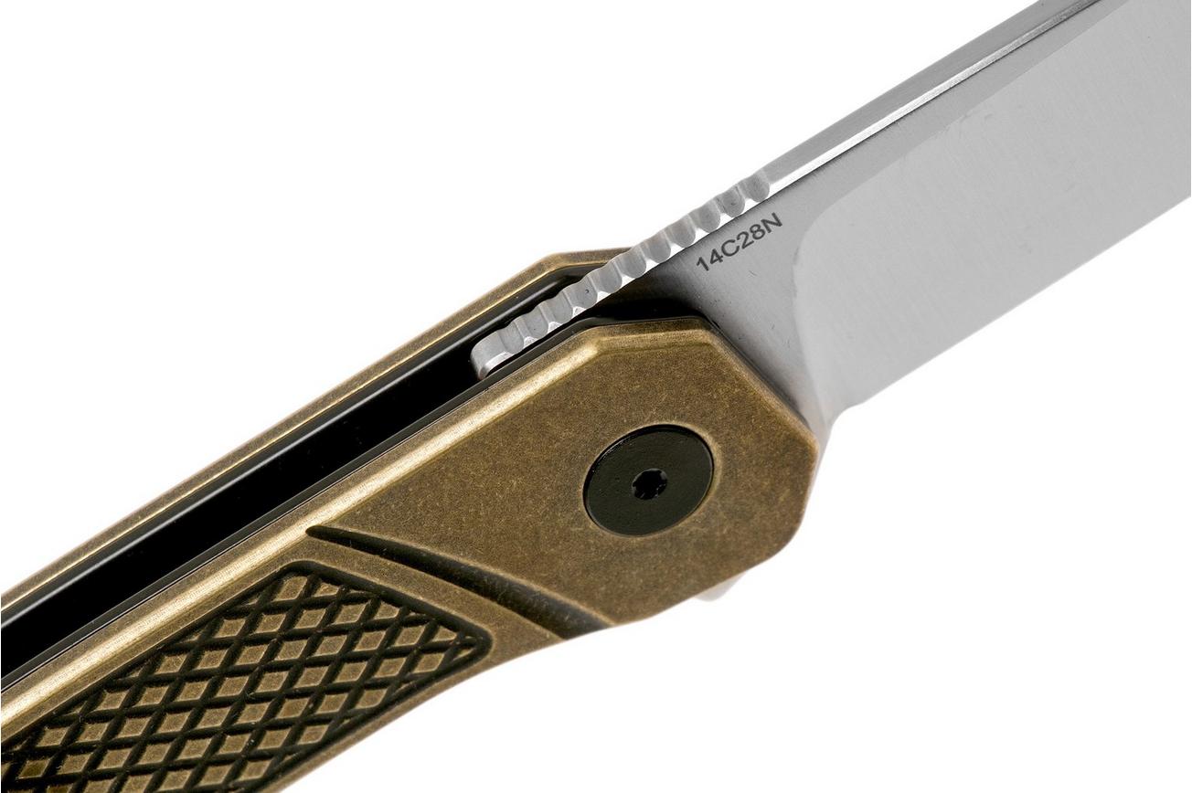 QSP Knife Osprey QS139-D1 Textured Brass, Satin, zakmes
