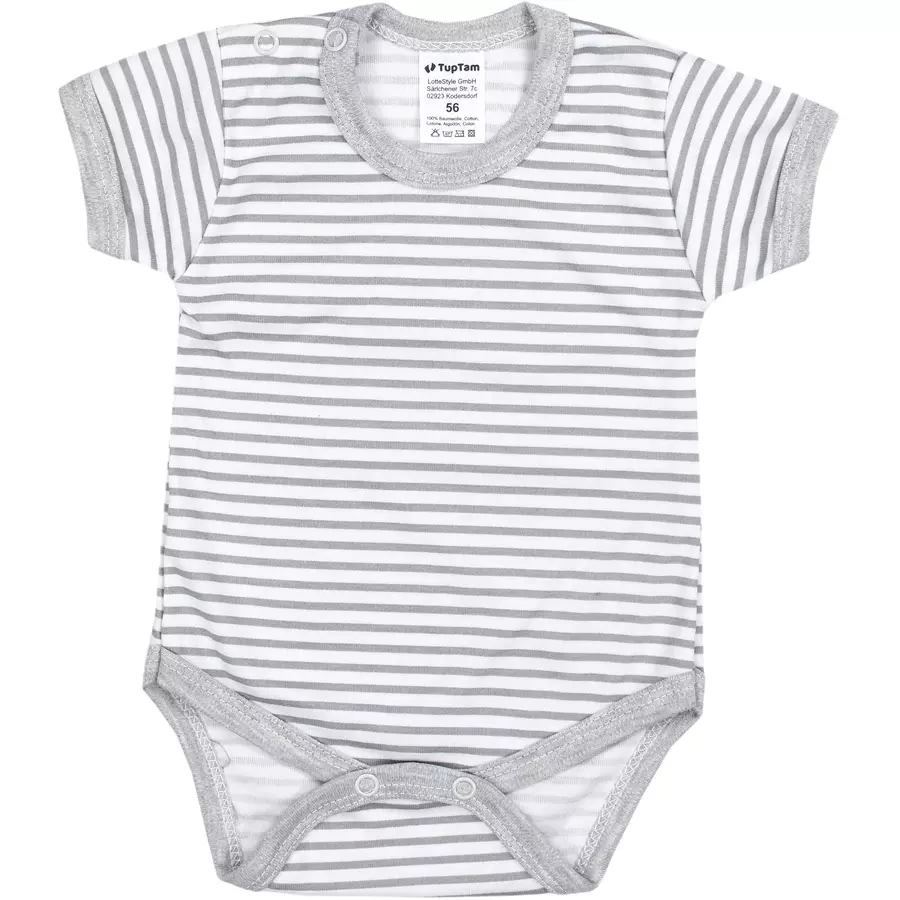 TupTam Jungen Baby Body Kurzarm 5er Pack grauweiß