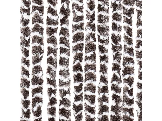 Rideau anti-mouches marron et blanc 100x200 cm chenille