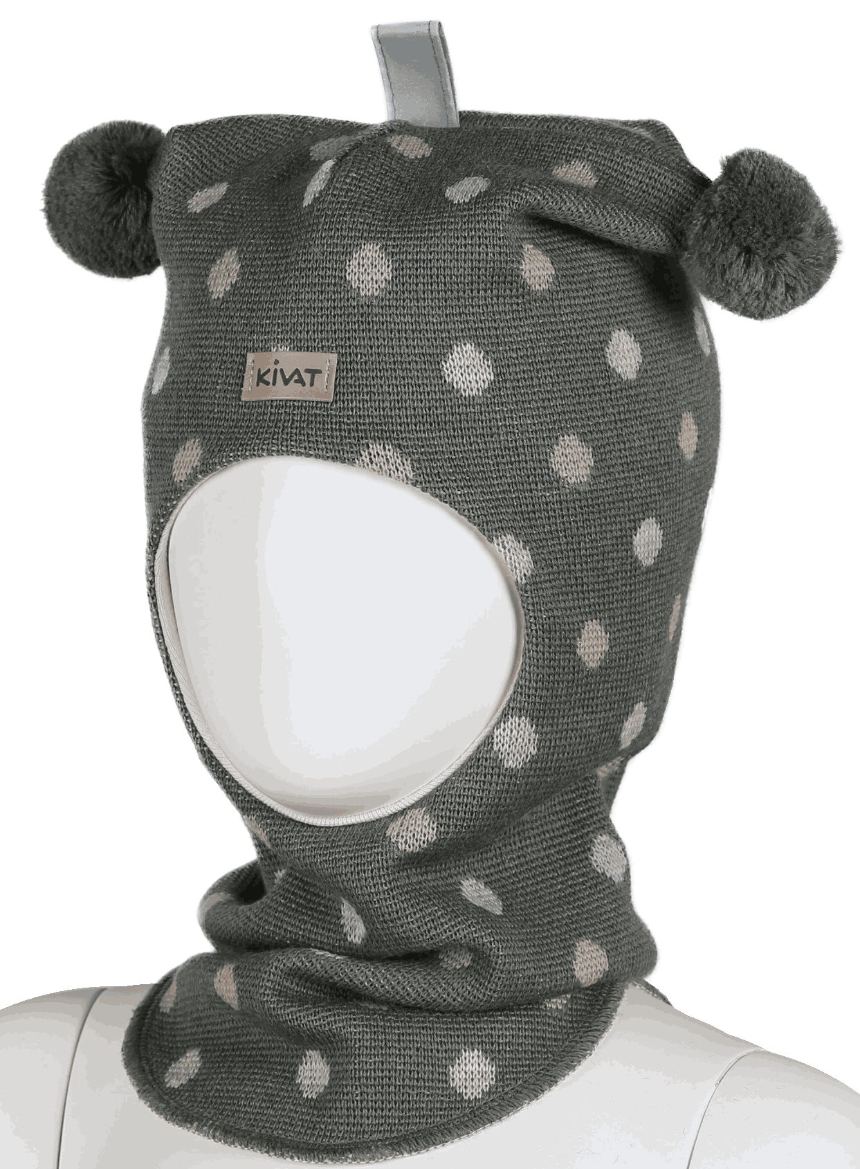 Wool hood dots leaf green - Kivat - Rumpetroll