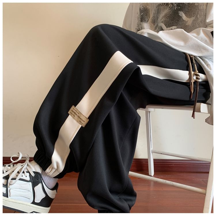Savenne - Harem-joggingbroek met trekkoord en contrasterende rand