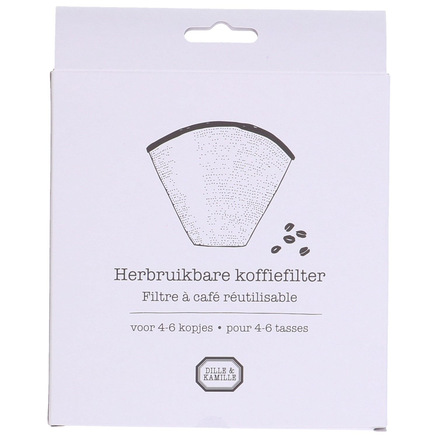 Koffiefilter herbruikbaar, RVS, 4-6 kopjes