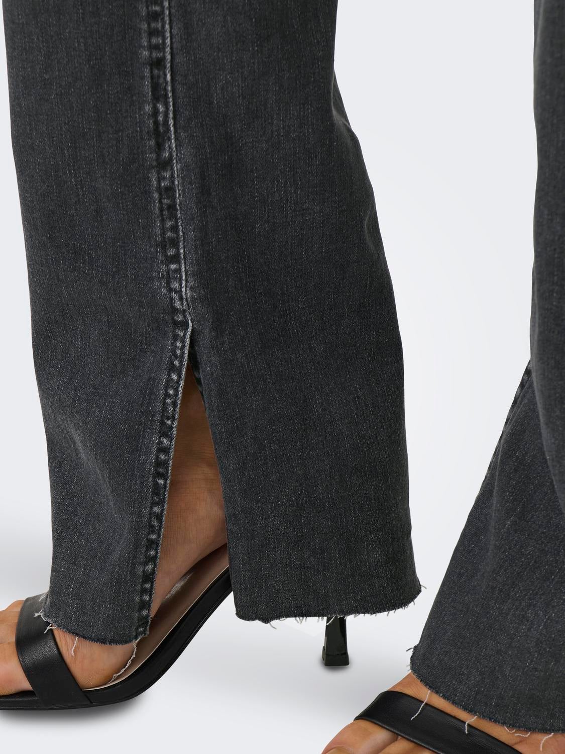 ONLBLUSH Hohe Taille Ausgestellt Jeans Black Denim